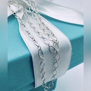 24” Tiffany & Co. Oval Link Chain Necklace in Sterling Silver with Pouch Retired